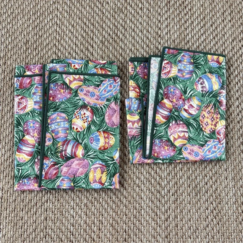 Longaberger Set Of 2 Fabric Napkins in Easter Egg Pattern